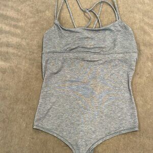 Gap Body bodysuit. Multiple strap back design. Thong back. Color- gray